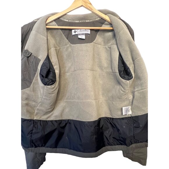 Columbia Men's L Dk Gray Insulated Jacket With Fleece Lining Logo Zip Pockets - Picture 10 of 16